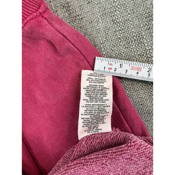 Avec Les Filles Sweater Womens (M) Pink Crop Ruffle Sleeve French Terry Pullover - Picture 7 of 7